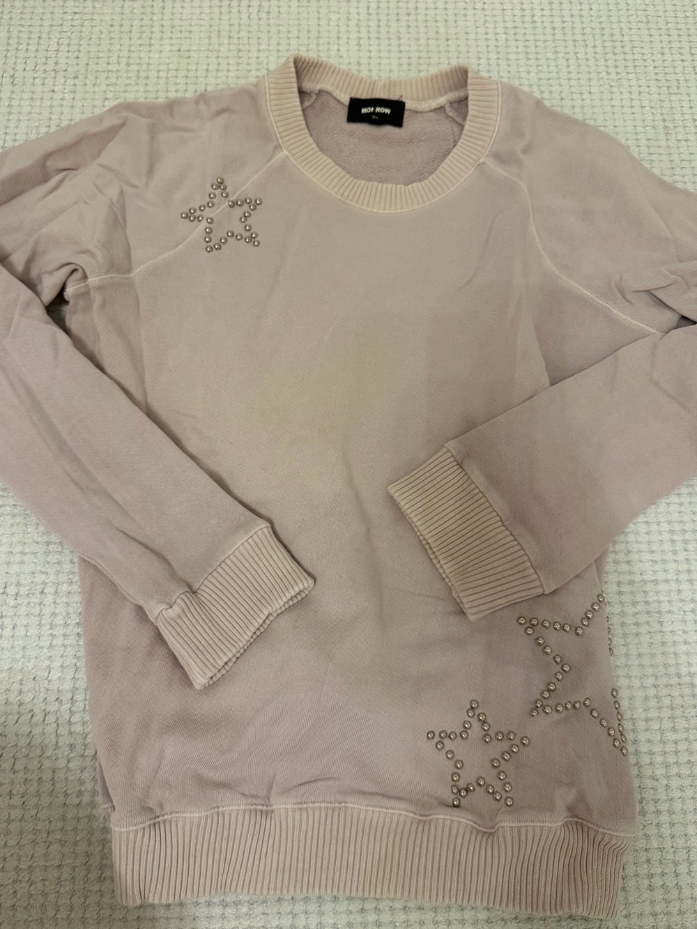 Monrow Pink Studded Star Sweatshirt